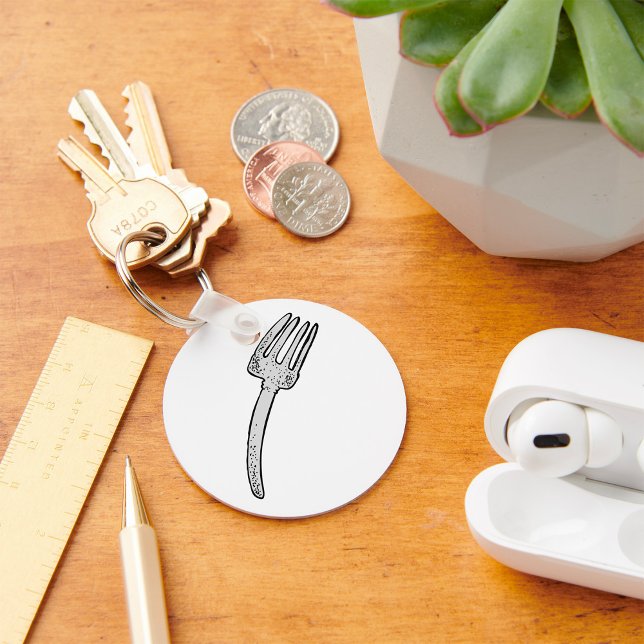 Porte-clés Cutlerie Rustique Vintage Fork Retro (Créateur téléchargé)