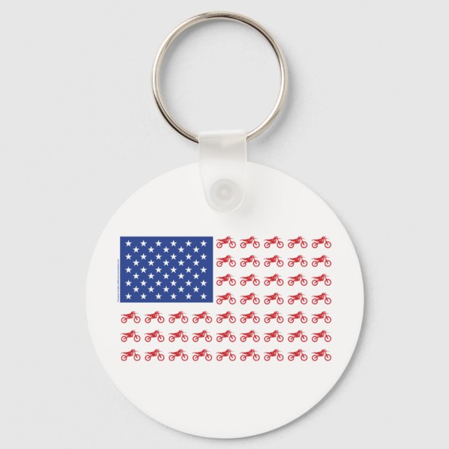 Porte-clés Cyclisme-Drapeau-Moto-Cross (Recto)