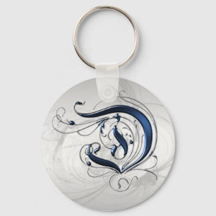 Porte-clés D initial vintage