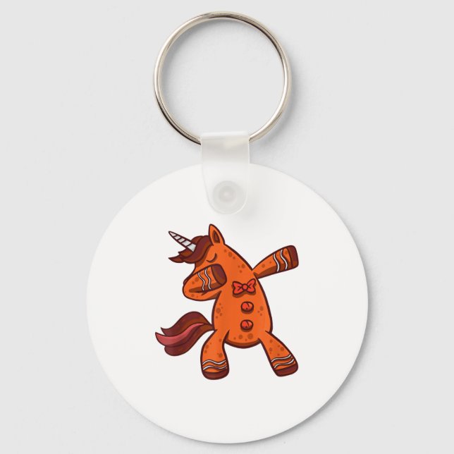 Porte-clés Dabbing Gingerbread Unicorn Cookie Christmas  (Recto)