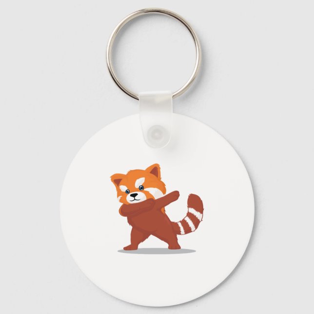 Porte-clés Dabbing Panda - Cute Kawaii Dabbing Red Panda cade (Recto)