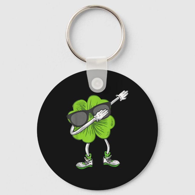 Porte-clés Dabbing Shamrock St Patrick's Day Funny Irish Boys (Recto)