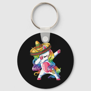 Porte-clés Dabbing Unicorn Funny Cinco De Mayo Femmes Arc-en-