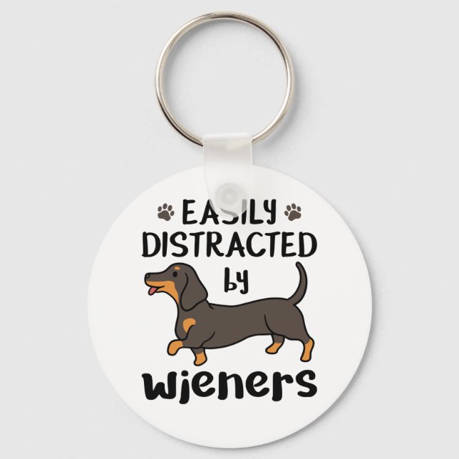 Porte-clés Dachshund Chien facilement distrait par Wieners Cl (Recto)