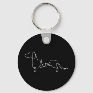 Porte-clés Dachshund Chiweenie Wiener Dog Log Sketch