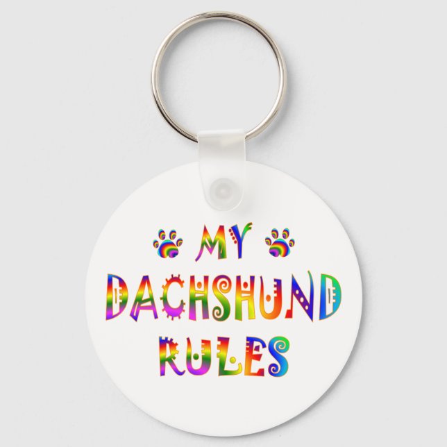 Porte-clés Dachshund Règles amusant (Recto)