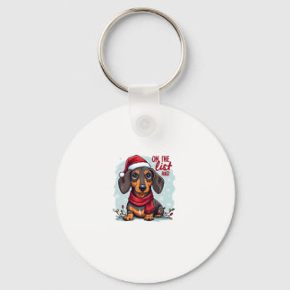 Porte-clés Dachshund Santa On The Naughty List Dachshund Chri