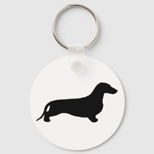 Porte-clés Dachshund silhouette black + your ideas (Recto)