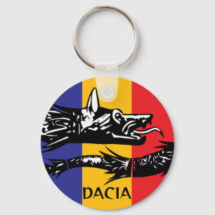 Porte-clés Dacian Wolf - drapeau tricolore
