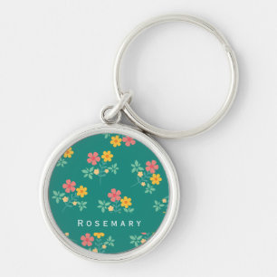 Porte-clés Daisy Bouquet Vintage Motif en vert