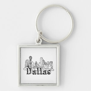 Porte-clés Dallas Skyline Art Design Dallas Skyline Design