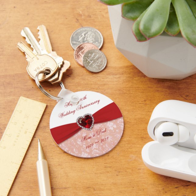 Porte-clés Damask 40e anniversaire Mariage Design (Bureau)