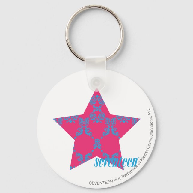 Porte-clés Damask Aqua-Magenta 2 (Recto)