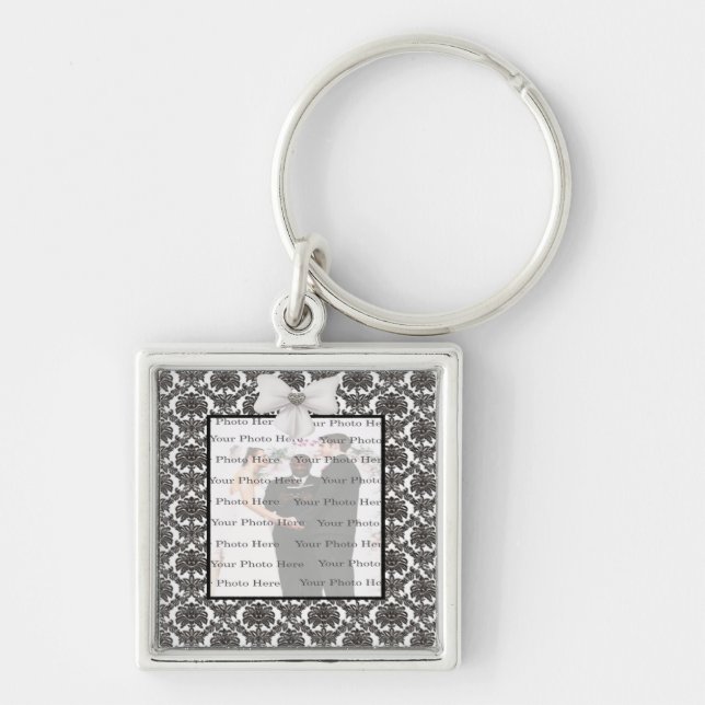 Porte-clés Damask Elegance Mariage Carré Porte - clé (Devant)