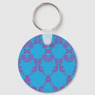 Porte-clés Damask Purple-Aqua