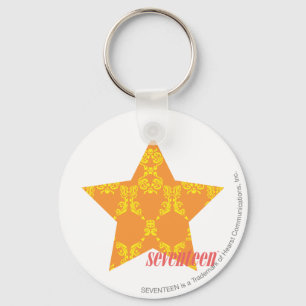 Porte-clés Damassé 3 jaune-orange