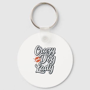Porte-clés Dame Chien Fou Typographie Vintage Amoureux des An