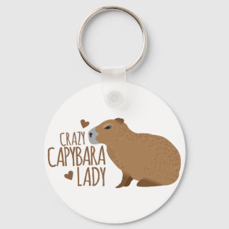 Porte-clés dame de capybara folle