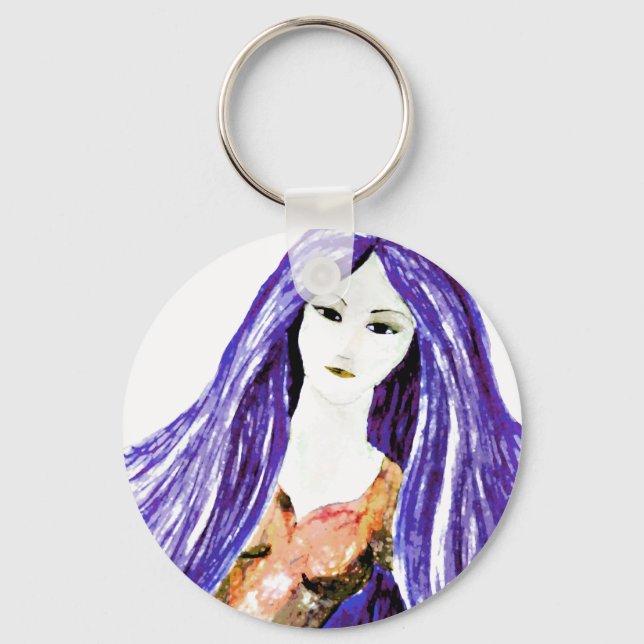 Porte-clés Dame en Brown et violet. (Recto)