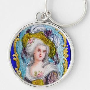 PORTE-CLÉS DAME ROCOCO AUX ROSES ROSES ROSES
