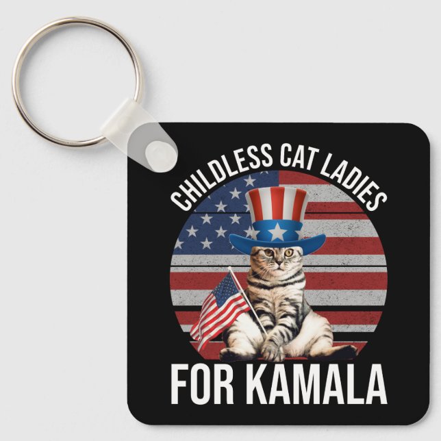 Porte-clés Dames De Chat Sans Enfant Pour Kamala (Recto)