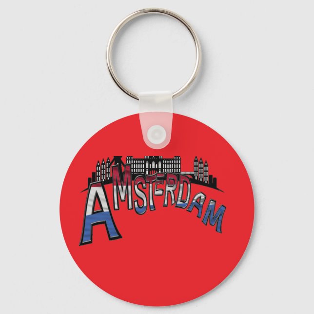 Porte-clés D'Amsterdam avec amour. (Recto)