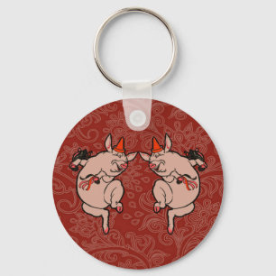 Porte-clés Dancing Pig Antique Cute Danseuse