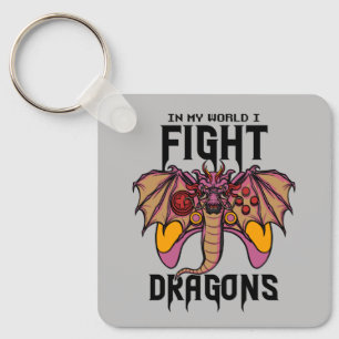 Porte-clés Dans Mon Monde, Je Lutte Contre Les Dragons