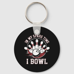 Porte-clés Dans Mon Temps De Secours Je Bowl Vintage Bowling