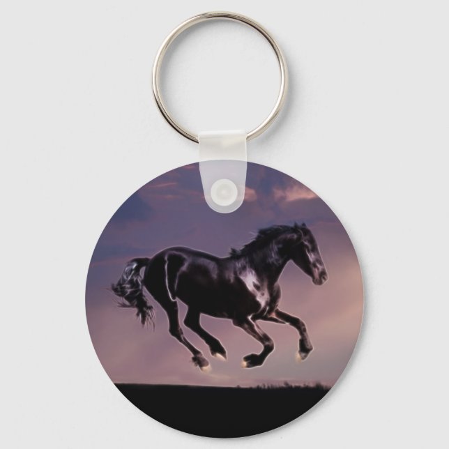 Porte-clés Danse à cheval au coucher du soleil (Recto)