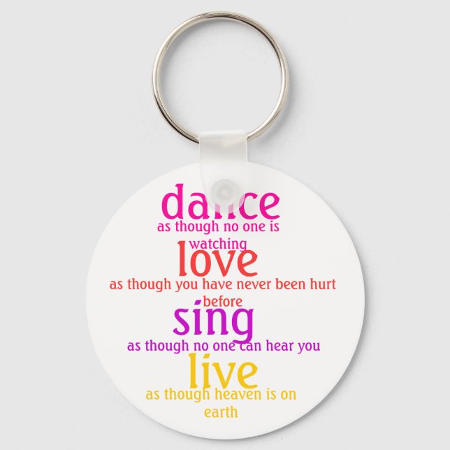 Porte-clés danse, amour, chanter, vivre (Recto)