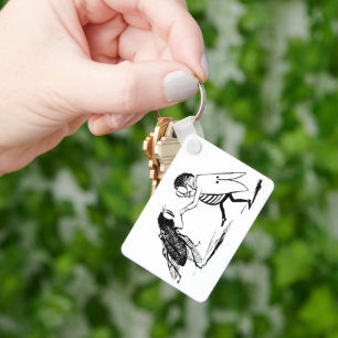 Porte-clés Danse des insectes vintages; Volée de bleuet