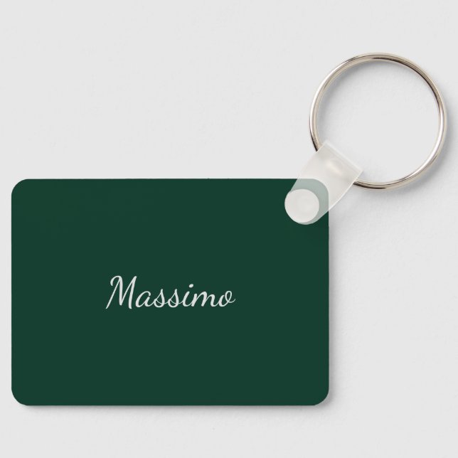 Porte-clés Dark Green Elegant Casual Own Name Handwriting (Recto)