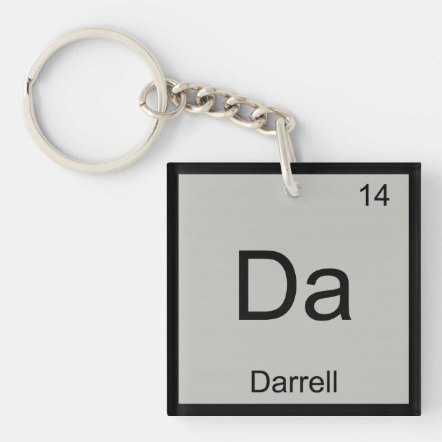 Porte-clés Darrell Nom Chimie Élément Tableau Périodique (Devant)