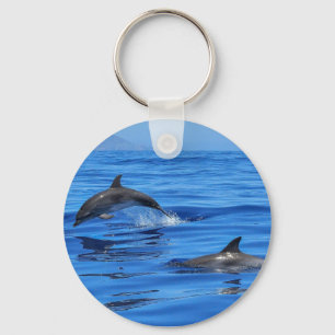 Porte-clés Dauphins En Eau Bleue