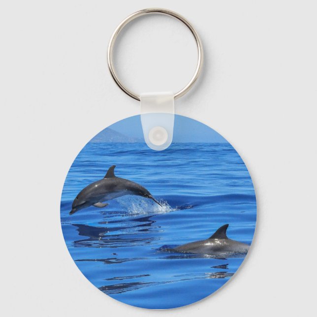 Porte-clés Dauphins En Eau Bleue (Recto)