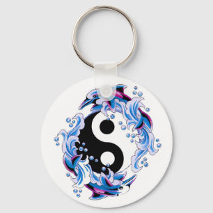 Porte-clés Dauphins frais de Yin Yang de symbole de tatouage