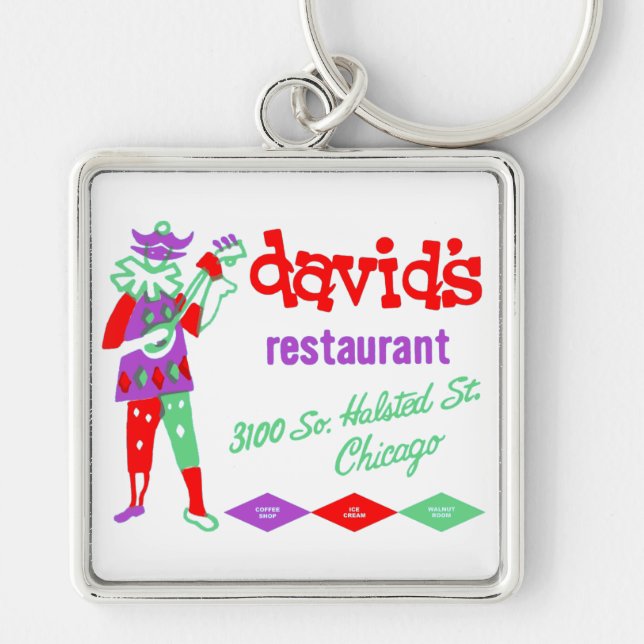 Porte-clés David's Restaurant, Bridgeport Chicago, IL (Devant)