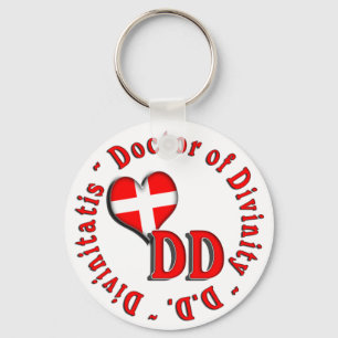 PORTE-CLÉS DD ACRONYME CIRCULAIRE LOGO MÉDECIN DE DIVINITÉ