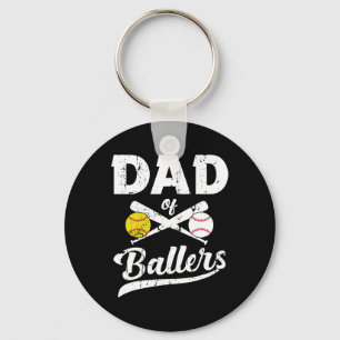 Porte-clés De Ballon Papa De Baseball Et Joueur De Softball P