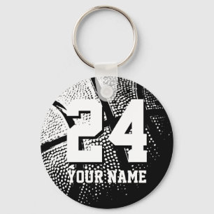 Porte-clés de basketball numéro 24 Personnalisab