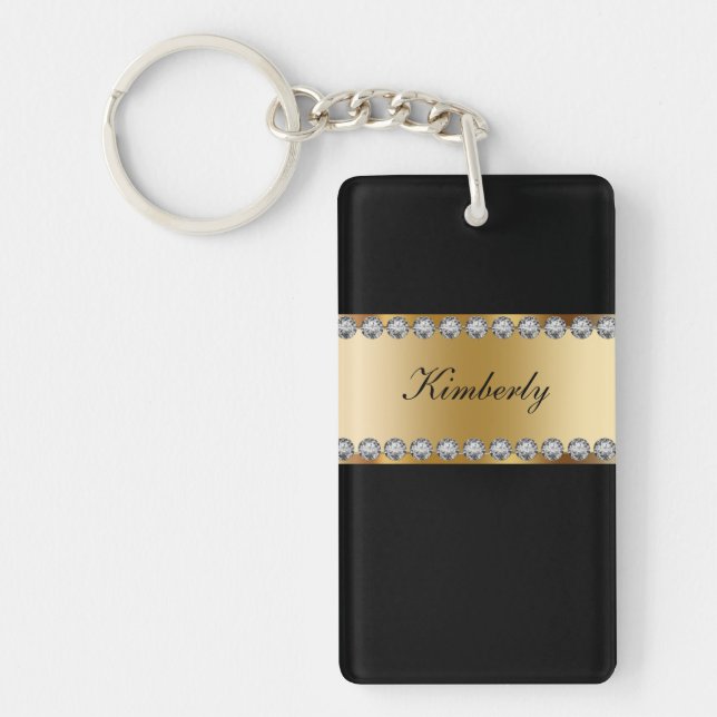Porte - clés de Bling de monogramme (Devant)