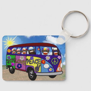 Porte-clés de bus de la paix Singe Chaussette