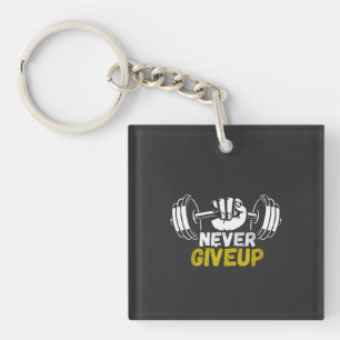 Porte-clés de gym « Ne jamais abandonner »