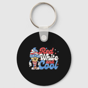 Porte-clés De Juillet Rouge Blanc Et Cool Américain Popsicles