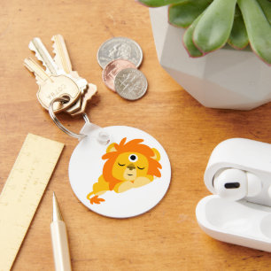 Porte-clés de Lion à caricature mignonne