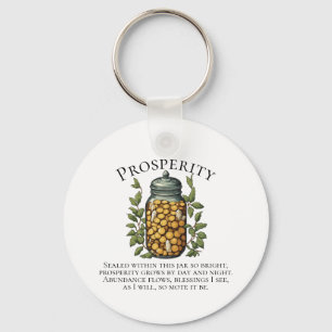 Porte-clés de mantra d'abondance pour la prospérit