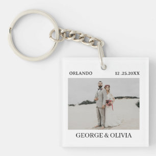 Porte-clés de mariage de style Polaroid