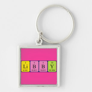 Porte-clés de nom de table périodique de Libby