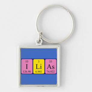 Porte-clés de nom de table périodique d'Ilias